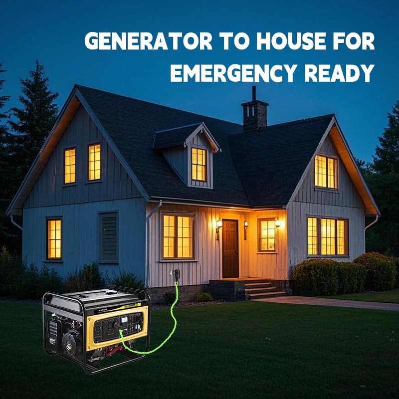 NEMA 14-50P to SS2-50R 50FT RV Generator Extension Cord 125/250V 50 Amp 14-50P Male Connector to SS2-50R Twist Lock Female RV Connector for RV EV Camper Generator