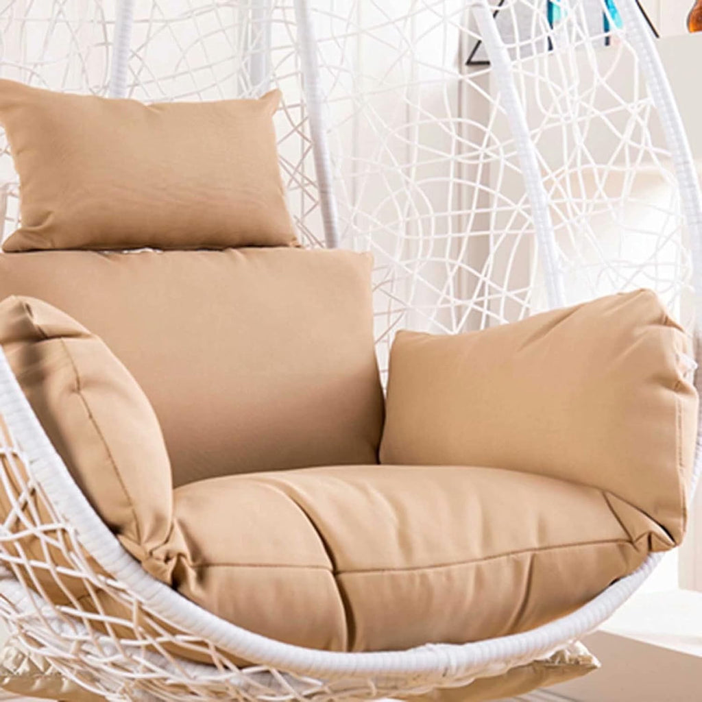 Egg Chair Cushion Only, Outdoor Hanging Swing Chair Cushion, Hanging Egg Chair Cushion Thick, Washable Cover Hanging Hammock Chair Cushion for Garden, Chair Pads Replacement Cream