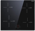 Karinear 24 Inch Induction Cooktop 4 Burner Electric Cooktop, Drop-in Induction Burner with Timer and Child Lock, Pause Function, Vitro Ceramic Glass, 220-240V, 6400W, Hard Wired(No Plug)