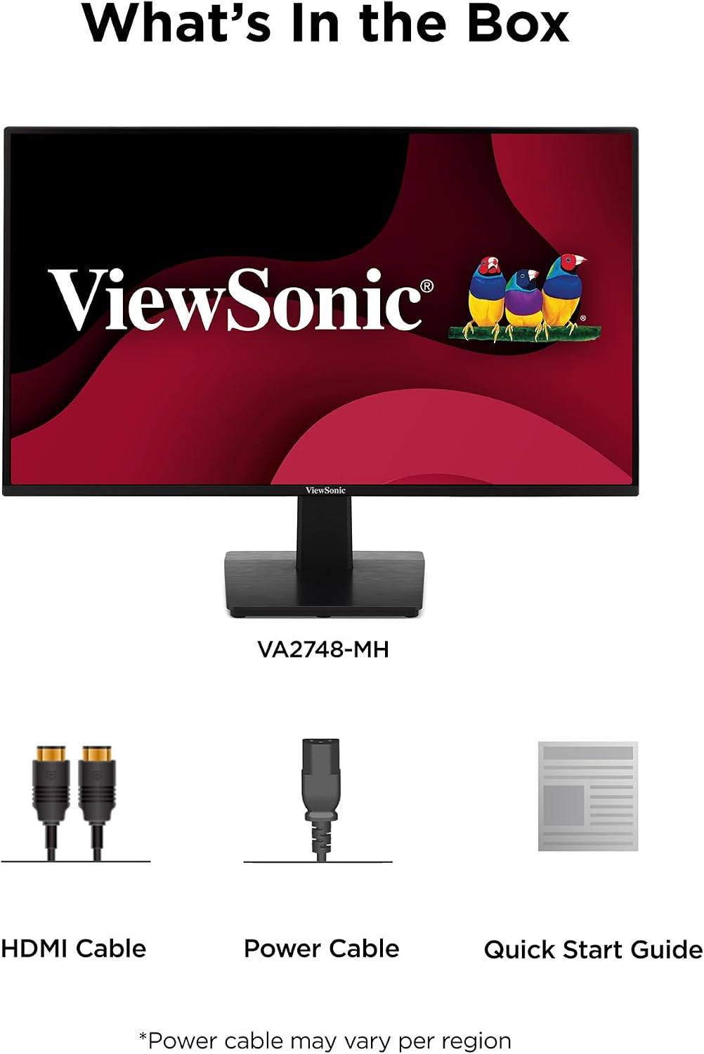 ViewSonic VA2748-MH 27 Inch 1080p Monitor, IPS Display with 120Hz for Immersive Home and Office Viewing, Variable Refresh Rate, HDMI, and VGA Inputs