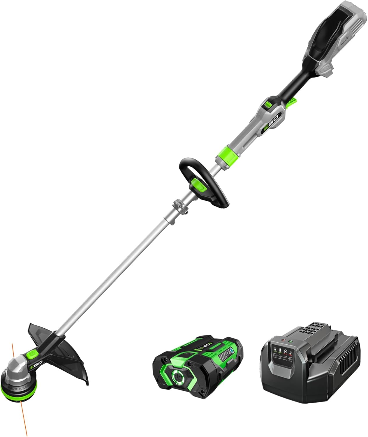 EGO Power+ String Trimmer, Battery Powered, 15' Trimmer for Weeds and Grass with POWERLOAD, Telescopic Aluminum Shaft, Includes 56V 2.5Ah Battery and Charger - ST1511T