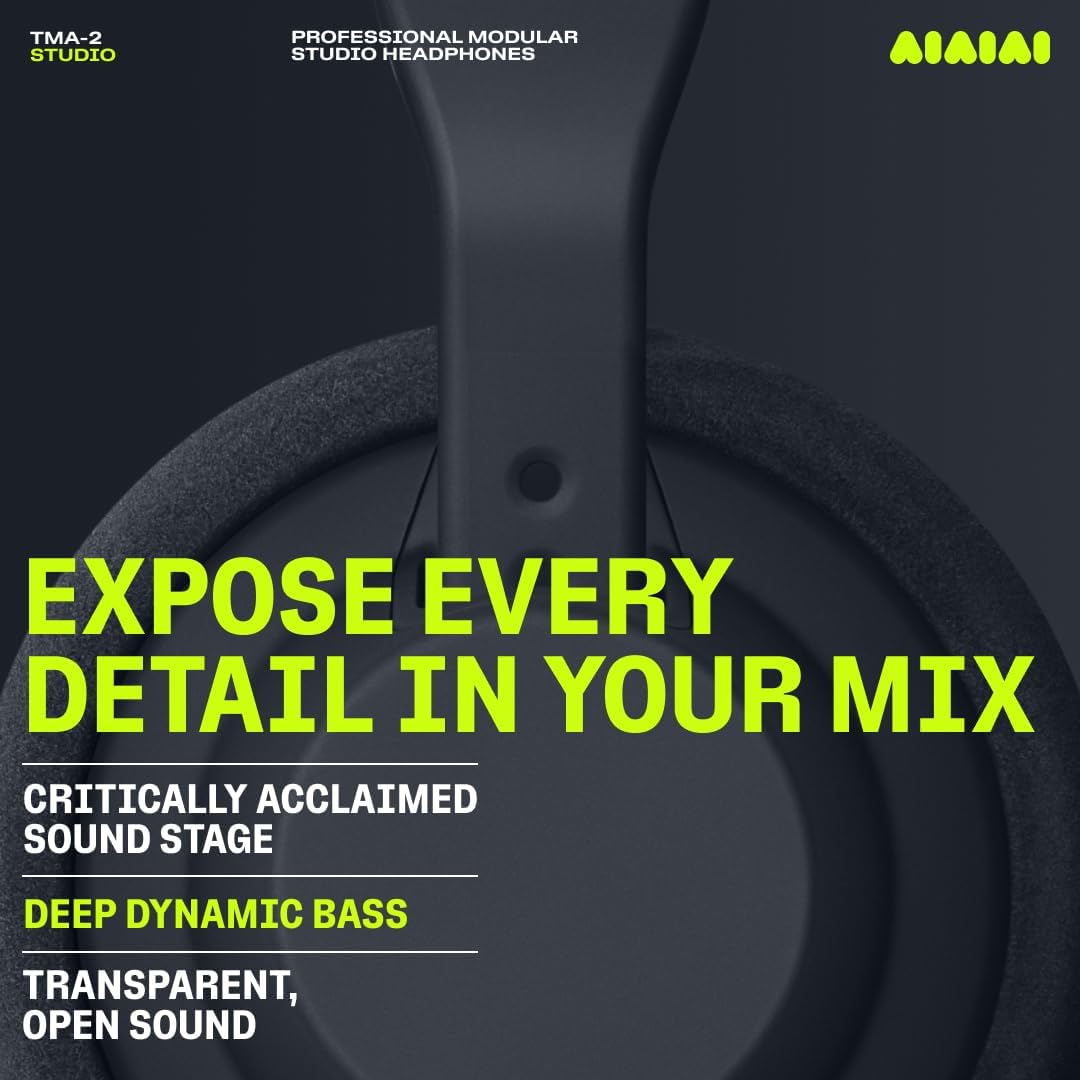 AIAIAI TMA-2 Studio Professional Modular Headphones – Highly Detailed Studio Sound – Ultra-Soft Over-Ear Alcantara® – Customizable & Replaceable Parts