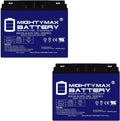Mighty Max Battery 12V 22AH Gel Battery for Earthwise Electric Lawn Mower - 2 Pack