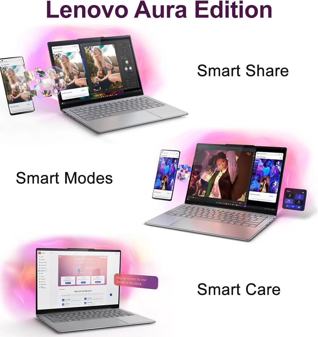 Lenovo Slim 7i Aura Edition AI Laptop (14' FHD+ OLED Touchscreen, Intel Core Ultra 7 258V, 32GB DDR5, 1TB SSD), Arc 140V GPU, Copilot+ PC, 17-Hr Battery Life, 5MP IR Webcam, Wi-Fi 7, Win 11 Home