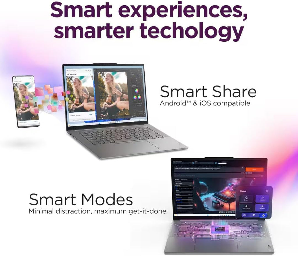 Lenovo Slim 7i Aura Edition AI Laptop (15.3' QHD+ 120Hz Touchscreen, Intel Core Ultra 7 258V, 32GB DDR5, 1TB SSD), Arc 140V GPU, Backlit, Copilot+ PC, 1080P IR Webcam, Wi-Fi 7, Win 11 Home, Luna Grey