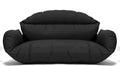 LeisureMod 2 Person Hanging Swing Chair Cushion - Black, Soft Breathable Cotton, Removable Zipper Cover, Weather-Resistant & Machine Washable