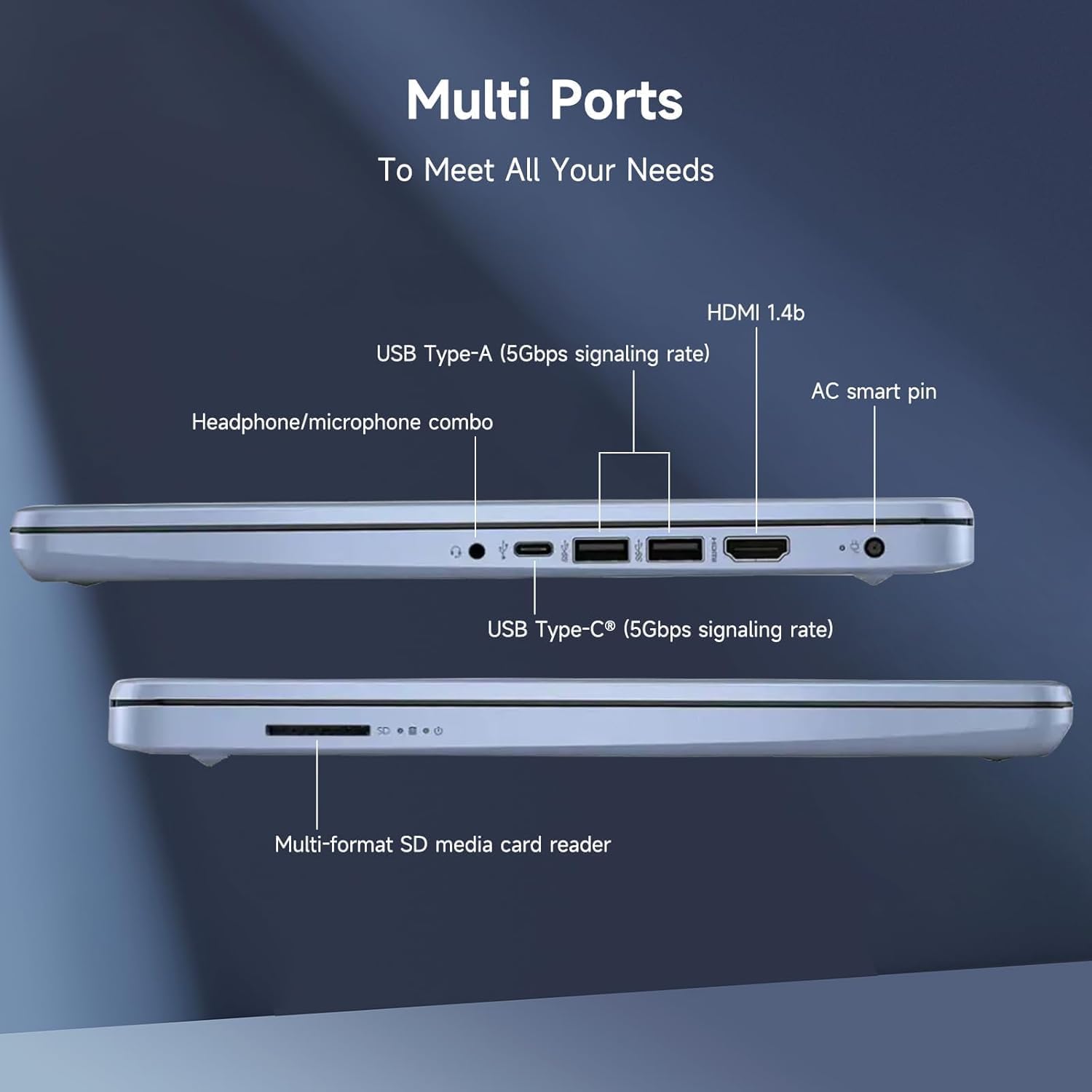 HP 14' Laptop Computer, Quad-Core (Beat i3), 16GB RAM 256GB Storage (128GB UFS+128GB SD Card), Wi-Fi 6 Win11 Laptops for Business and Student with 1-Year Office 365 W/GM Accessories