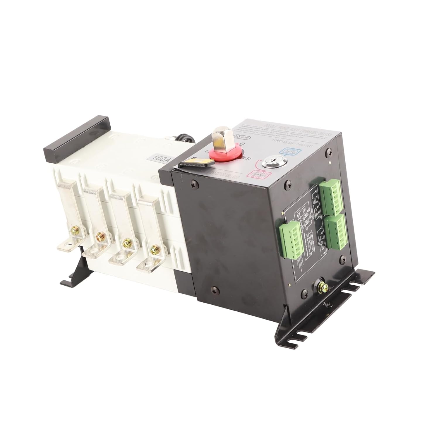 Generator Transfer Switch Dual Power Automatic Transfer Switch AC400V Advanced Technology Reliable Multi Protection for Home Office Buildings Public Places PC Material (160A)