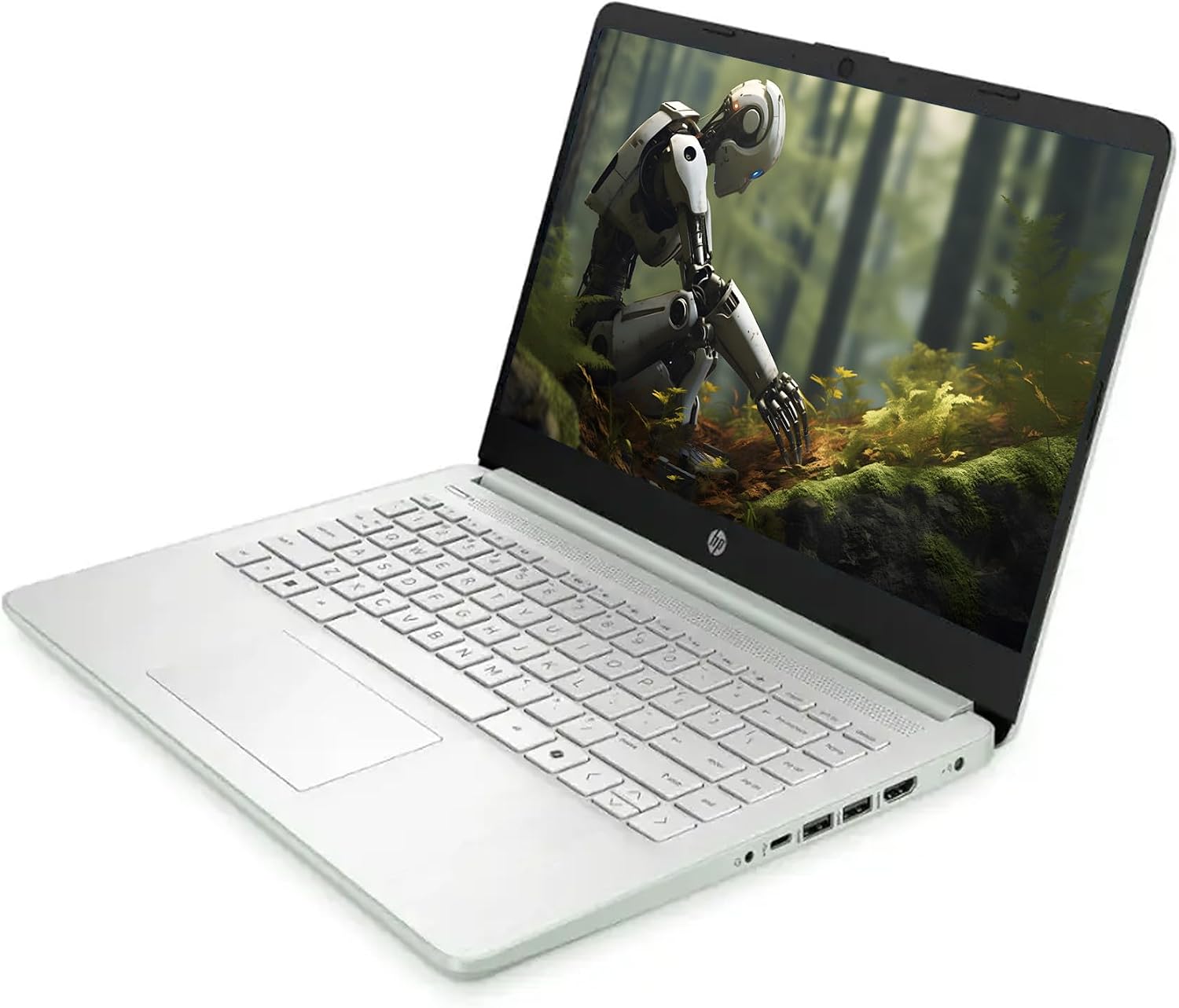 HP Laptop with Microsoft Office and 1TB Cloud Storage (1-Year) | 14 inch HD Computer | 4GB RAM | 128GB UFS | Intel 4-Core CPU(Beat i3-10110U)| Windows 11 Home in S Mode| LE Bundle