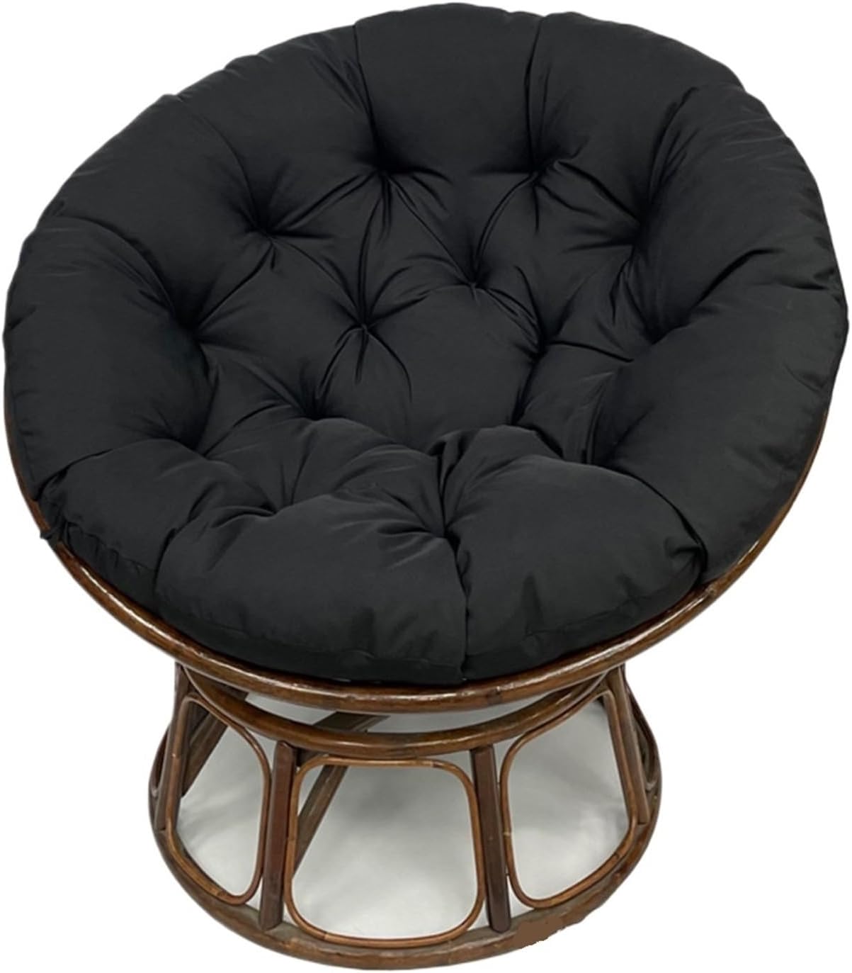 Egg Chair Cushion Only, Waterproof Saucer Chair Cushion, Soft Thick Papasan Chair Cushion, Rocker Chair Pads for Outdoor Indoor Sofa Patio Garden Swing Chair(Black,59 * 43 in)