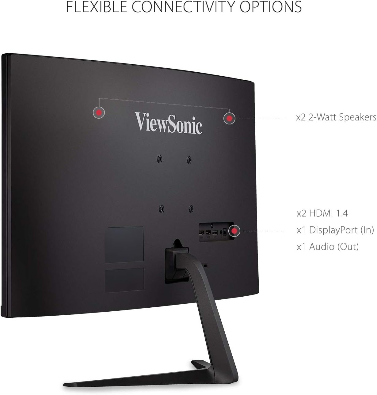 ViewSonic VX3218-PC-MHD 32 Inch 1080p Curved Gaming Monitor, 180Hz and 1ms for Smooth Gameplay, FreeSync Premium and Eye Care Technology, HDMI, and DisplayPort Inputs