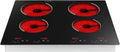 4 Burner Electric Cooktop 110v, 23 Inch Portable Stove Cooktop with LED Display, Child Safety Lock and Timer, 3000W 9 Power Level Electric Ceramic Built-in Stove Top, Hard Wire (No Plug)