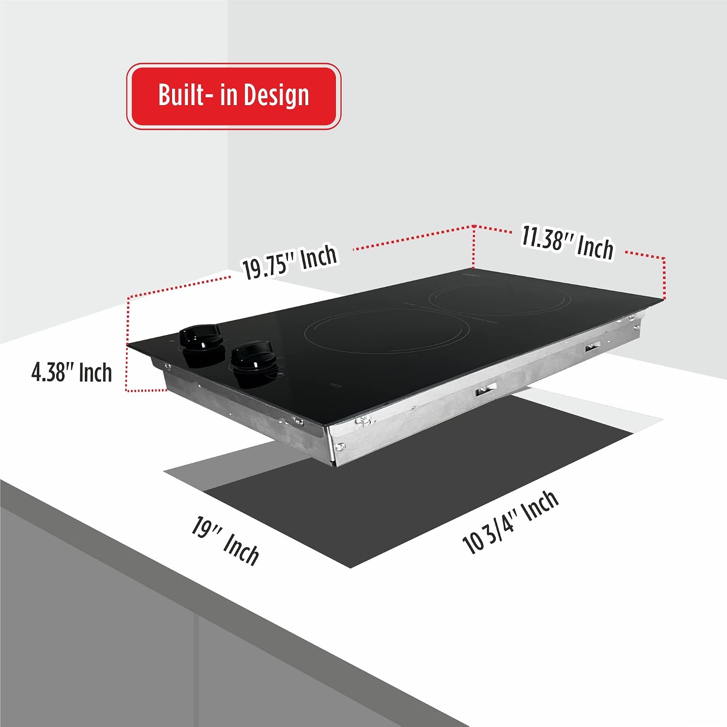 Summit 12' 2 Burner Electric Cooktop 115 Volt Radiant Cooktop, ADA Compliant, Black- CR2110B