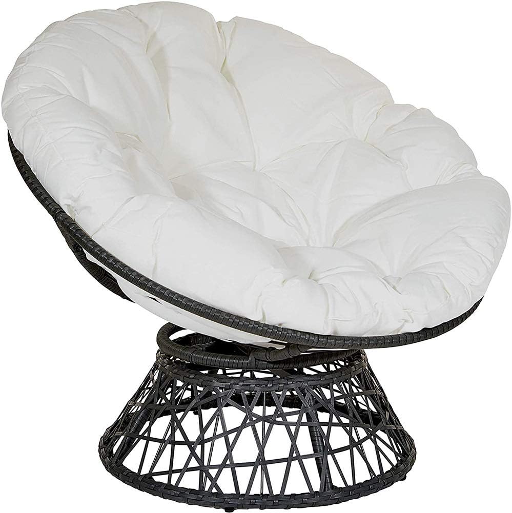 Hanging Basket Seat Cushion Mattress,Indoor Outdoor Swing Chair Cushion Pad,Thicken Round Egg Louger Cushion Pillow for Rocking Chair Hammock White B 120x120cm(47x47inch)