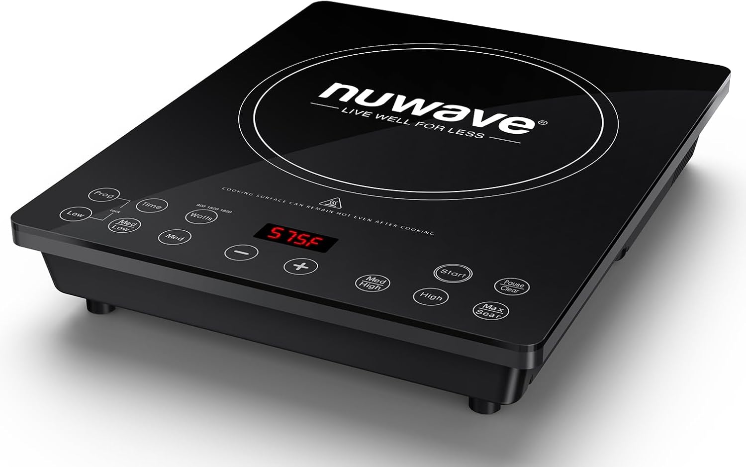 Nuwave Portable Induction Cooktop, NSF-Certified Single Electric Burner, 94 Precise Temp Range, Large 8' Heating Coil, Perfect for Professional & Commercial Settings, Shatter-Proof Glass Surface