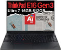 Lenovo ThinkPad E16 Gen 3 Business AI PC Laptop (16' FHD+ Anti-Glare, Intel 16-Core Ultra 7 255H (> i9-13900H), 16GB DDR5 RAM, 512GB SSD) Backlit, Fingerprint, 5MP Webcam, Thunderbolt 4, Win 11 Pro