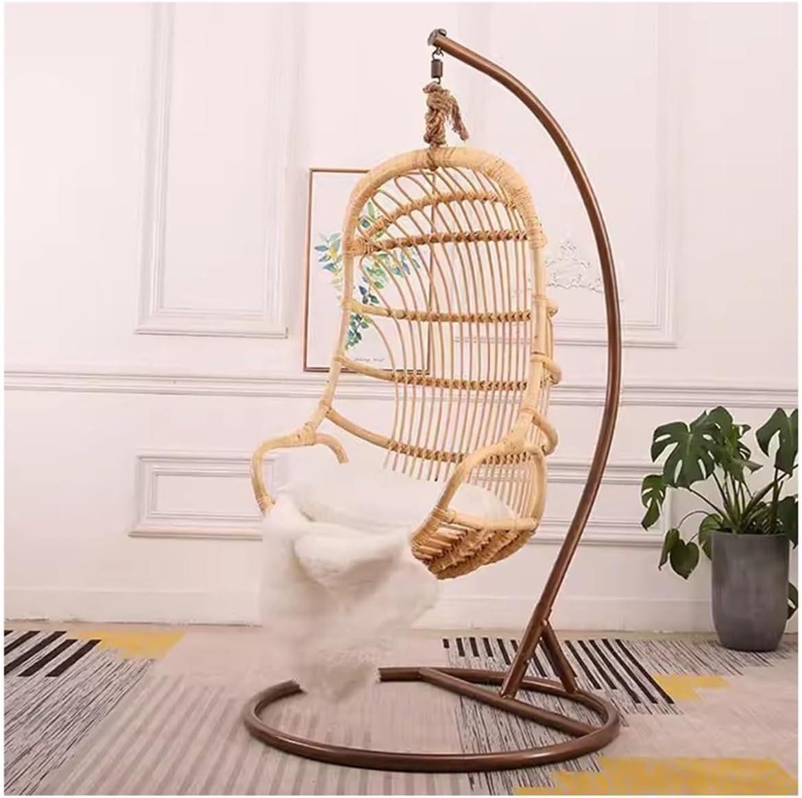 Home Rattan Chairs- Hanging Chair Minimalist Hanging Basket Swing Balcony Rocking Chair Indoor Homestay Hanging Chair Patio Lounge Chair
