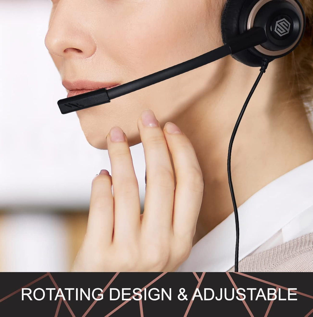 Sonitum Bulk Headsets With Microphone (10 Pack) - Noise Canceling Computer Headset For Office, Meetings, Chat- Comfortable Over-Ear PC Headphones With Rotating Mic- 3.5 Jack For Universal Connectivity