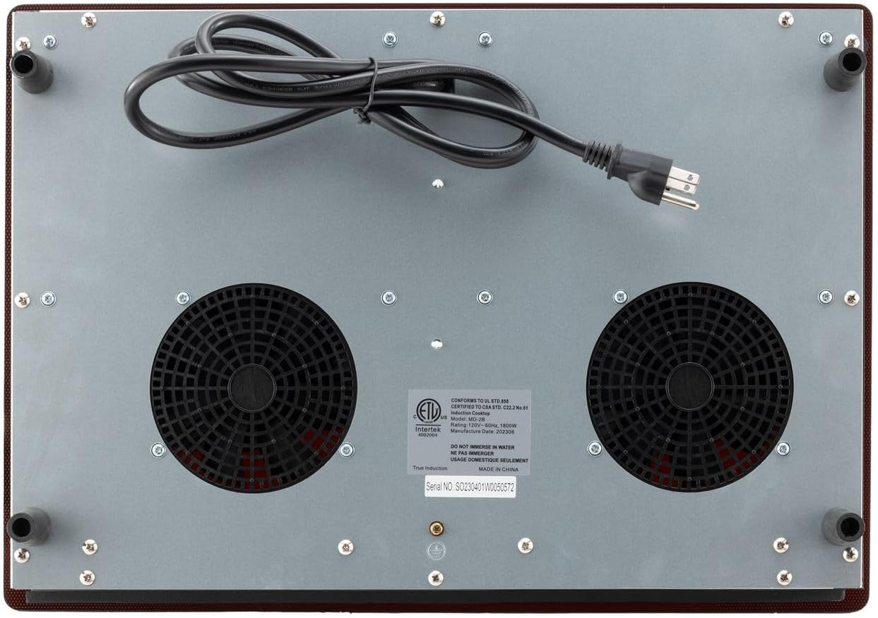 RV Electric Induction Cooktop | 2 Burner Portable Countertop Stove | 110V Plug-in Dual Burner Cooker for RV, Kitchen, and Outdoor Use