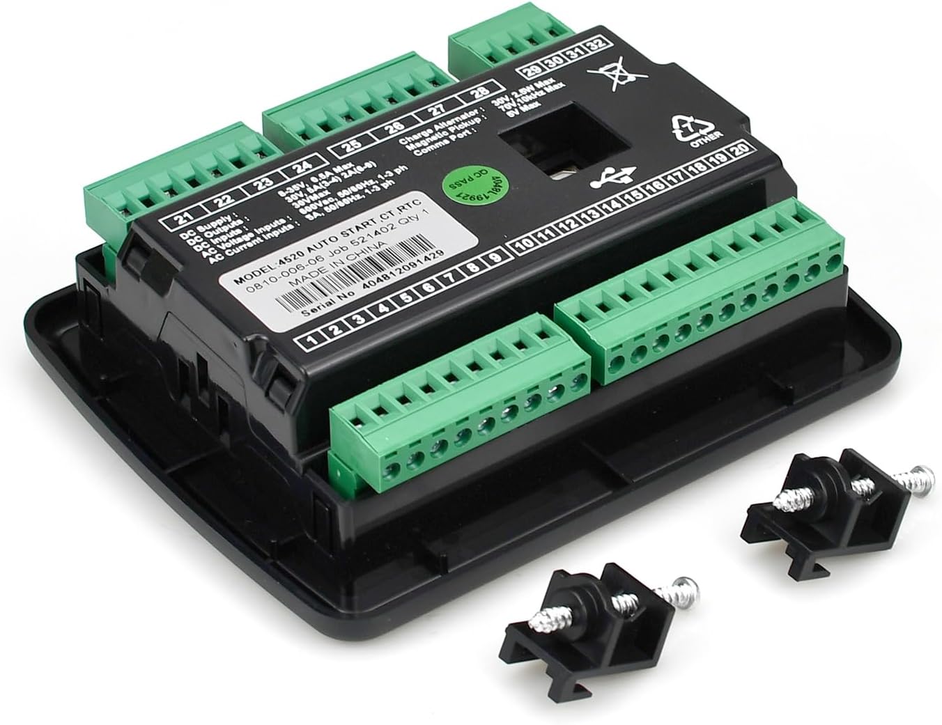 DSE4520 Auto Mains Failure Control Module Self‑Starting LCD Controller,AMF Control Module Automatic Transfer Switch with LCD Display for Electronic Engine Generator Set Applications