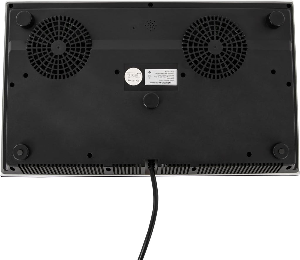 Double Induction Cooktop 24 Inch, 4000W 2 Burners Electric Cooktop with Hot Plate, Portable Induction Cooker with Timer and Child Safety Lock, Temperature Adjustable Stove Top with LED Display