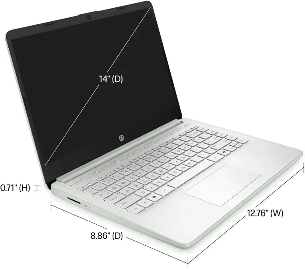 HP Laptop with Microsoft Office and 1TB Cloud Storage (1-Year) | 14 inch HD Computer | 4GB RAM | 128GB UFS | Intel 4-Core CPU(Beat i3-10110U)| Windows 11 Home in S Mode| LE Bundle