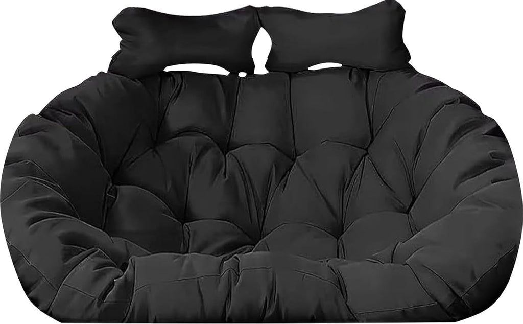 Double Egg Chair Cushion, 2 Seater Egg Chair Swing Cushion Outdoor, Washable and Waterproof Hanging Egg Chair Cushions Replacement, Large Single Chair Pads Nest Shaped Seat Cushions(E)