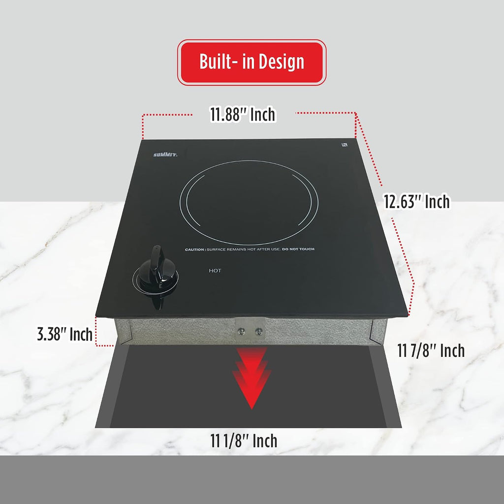 Summit 12' Single Burner Electric Cooktop. 115 Volt Radiant Cooktop, ADA Compliant, Black- CR1115