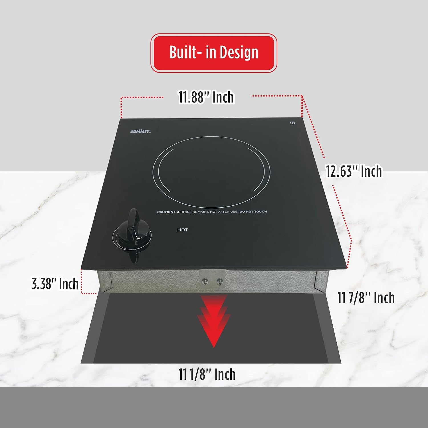 Summit 12' Single Burner Electric Cooktop. 115 Volt Radiant Cooktop, ADA Compliant, Black- CR1115