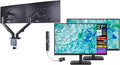 acer 27' FHD IPS Monitor w/ 4ms Response Time, Anti Glare, VESA Mount (100mm), HDMI, VGA & Black Color 2 Pack with Dockztorm Hub & ErgoFlexy Dual Monitor Mount