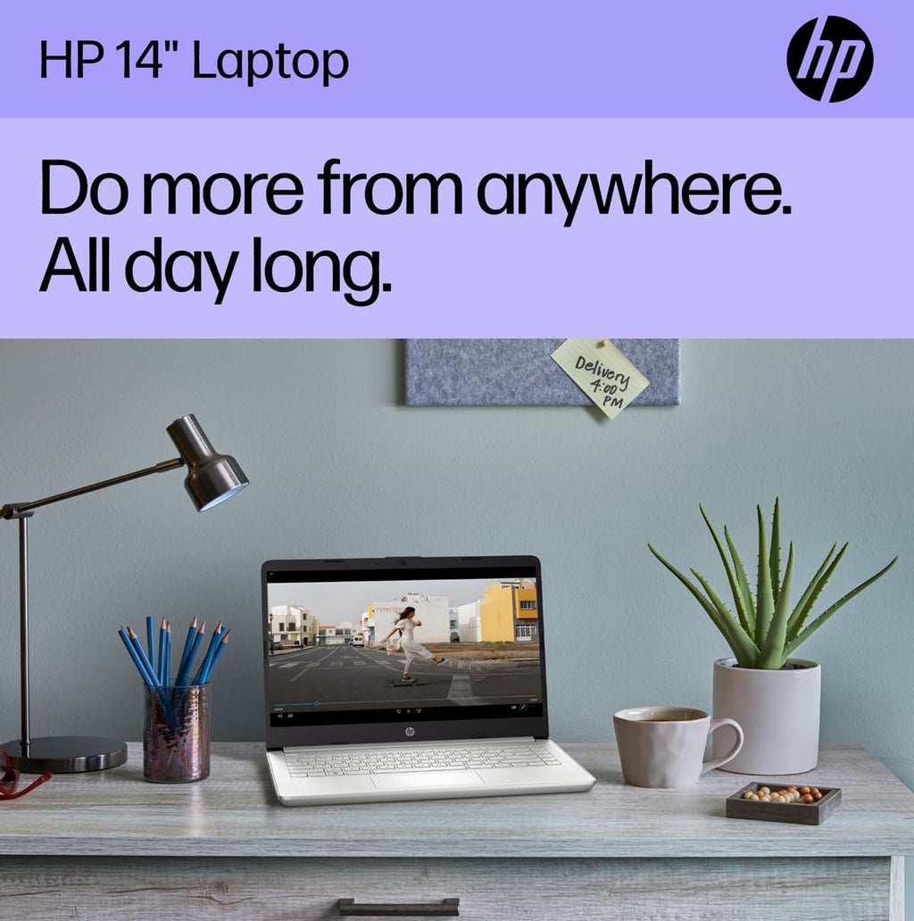 HP 14' Ultra-Light Laptop for Student & Home (Narrow-Bezel Display, Intel Pentium N5030, 16GB RAM, 512GB SSD, 1-Year Office 365) 11-Hr Long Battery Life, Webcam, Wi-Fi, IST Card, Win 11 Home, Silver