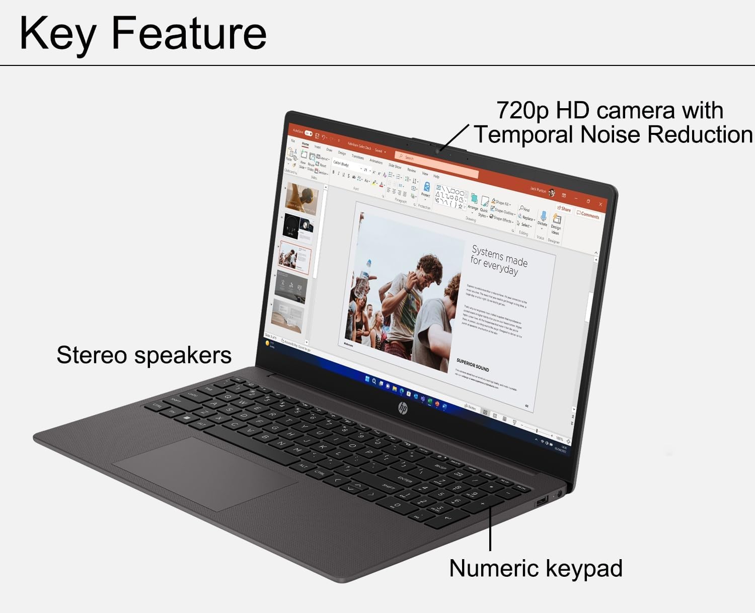 HP 255 G10 Business Laptop (15.6' FHD Anti-glare, AMD Ryzen 7 7730U (> Intel i7-1355U) 16GB RAM, 512GB SSD) for Home, Student, Military Grade, Webcam w/Shutter, Numeric Keypad, Wi-Fi 6, Win 11 Pro