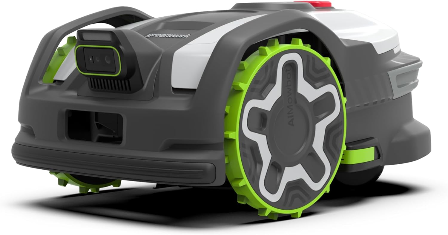 Greenworks C20Z Wire-Free Robotic Lawn Mower, up to 1/2 Acre, RTKVision Navigation, 24-Degree Slope Climbing, Smart Obstacle Avoidance, App Control with Electric Height Adjustment