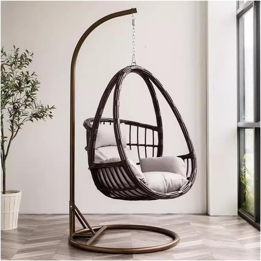 Home Rattan Chairs- Hanging Basket Hammock Indoor Household Rocking Chair Balcony Hanging Basket Chair Leisure Outdoor Courtyard Rocking Basket Swing Hanging Chair Patio Lounge Chair