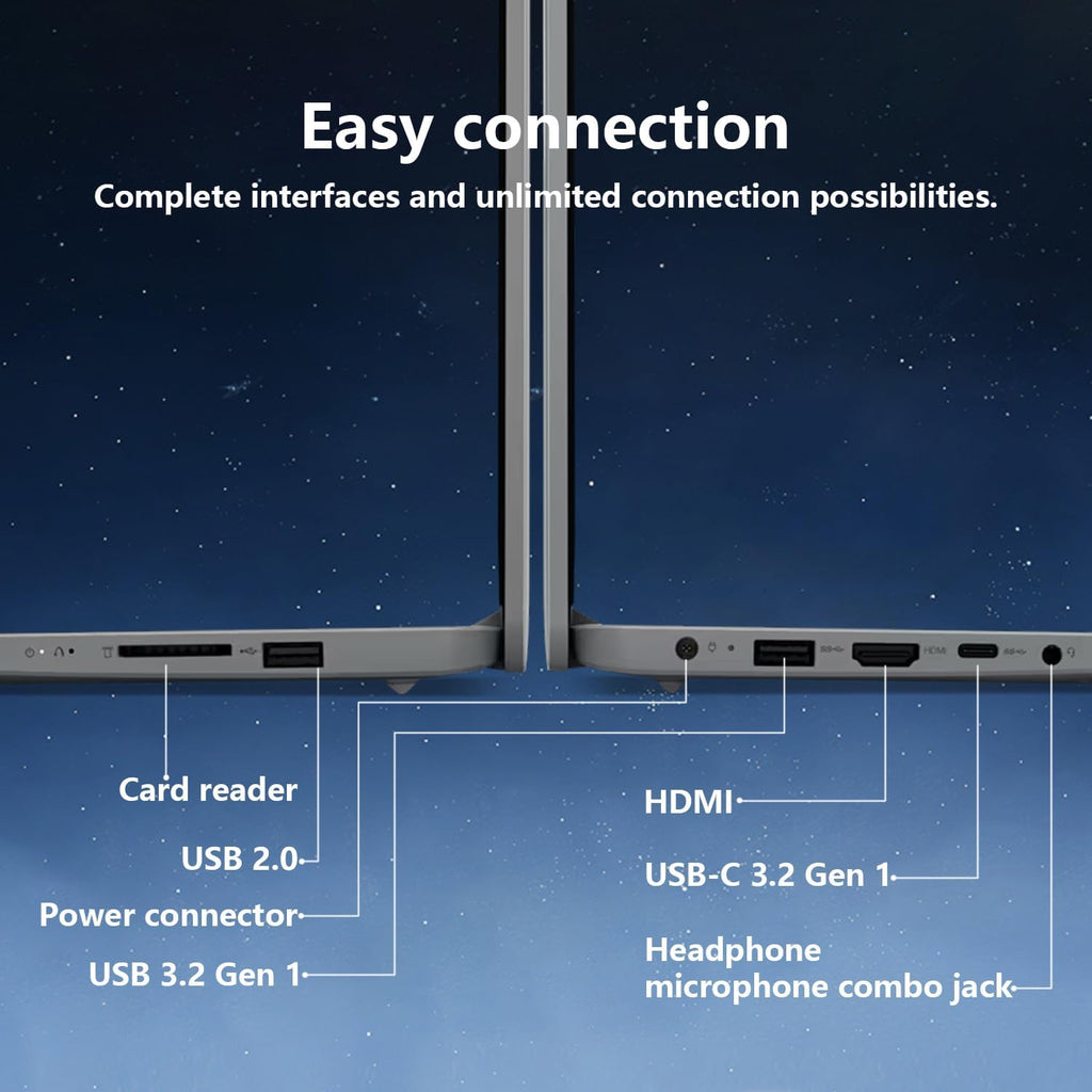 Lenovo IdeaPad 1 Everyday Laptop, 14' HD Display, 8GB RAM, 384GB Storage(128GB eMMC + 256GB PCIe), 1 Yr Office 365 Included, Intel Core Processor, Win 11 Home, Bundle with Thunderobot Wireless Mouse