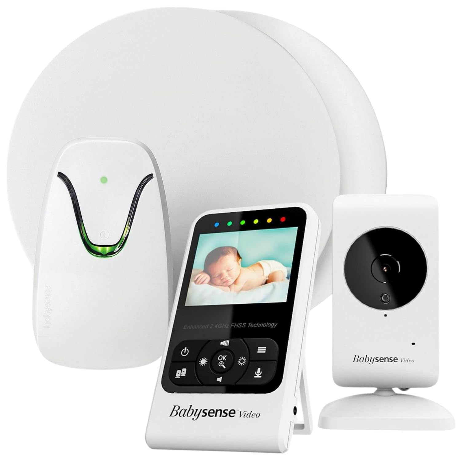 Babysense Video & Breathing Movement Monitor - FSA Video Baby Monitor with Breathing Motion Detection & Alerts Bundle Pack - Video Monitor V24R with Babysense 7 Under-The-Mattress Sleep Monitor