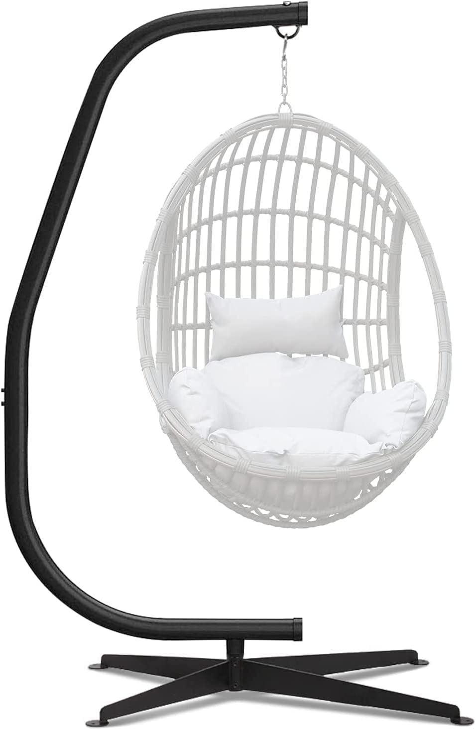 BestMassage Hanging Hammock Stands Hammock Chair Stands Solid Steel Heavy Duty Stand Only Construction for Hanging Hammock ，C Stand Air Porch Swing Chair for Indoor Outdoor