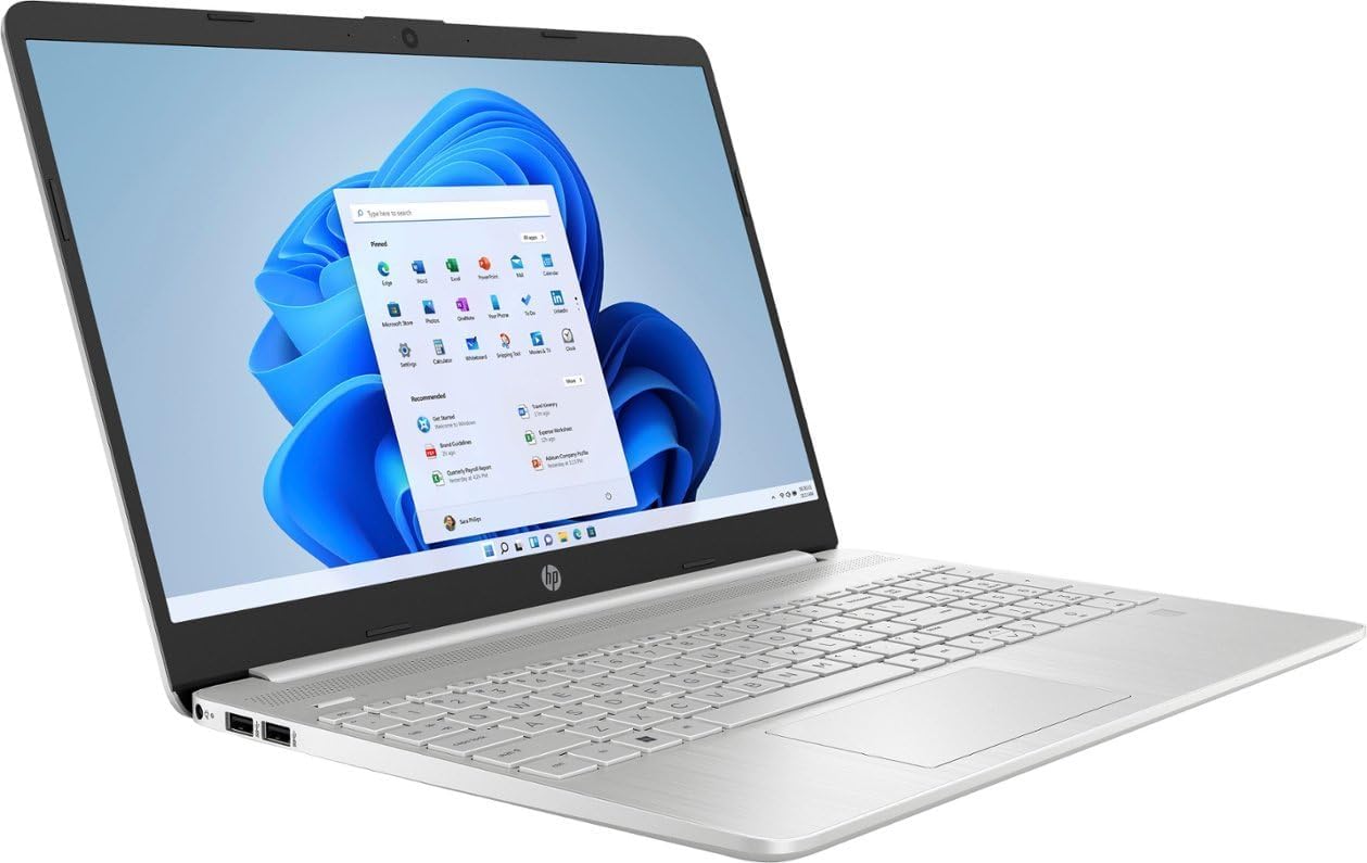 HP 2024 15 Laptop 15.6' HD+ Touchscreen, Intel Core i3-1215U, with Microsoft Office 365, 8GB RAM, 256GB PCIe SSD,Win 11 Home Long Battery Life, Natural Silver