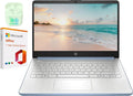 HP 14' LED Business Laptop Computer, 16GB RAM 640GB Storage (128GB UFS + 512GB SD Card), Intel Quad-Core N150, Windows 11 S & 1-Year Microsoft Office 365 Included, PLUSERA Earphones, Sky Blue