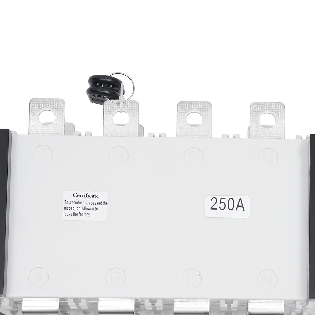 Industrial Dual Automatic Transfer Switch 250A 4 Poles 110V Grid to AC Generator, Power Automatic Generator Transfer Switch Dual Power Generator Changeover Switch
