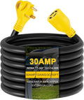 50ft Generator Transfer Switch Adapter Cord NEMA TT-30P to L14-30R, 3 Prong 30 Amp RV Generator TT-30 Male Plug to 4 Prong 30 Amp Inlet Box L14-30 Female Connector, STW 10AWG/3C, ETL Listed