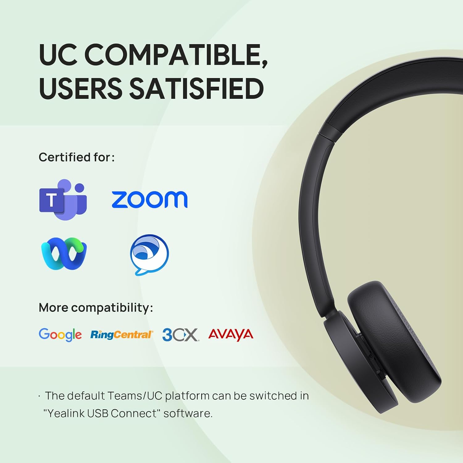 Yealink BH70 Dual UC Wireless Headset with Mic for Work, Bluetooth Headphone Teams&UC Compatible, up to 35h Talk Time, 147g All-Day Wearing Comfort, Perfect for Open Office Home Hybrid Work, USB-C/A