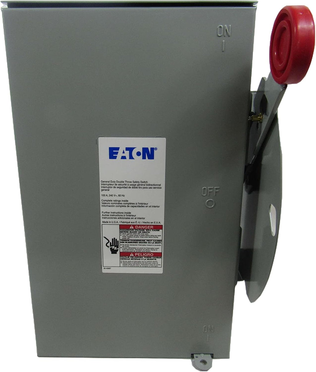 Eaton 100 Amp 120/240-Volt 24,000-Watt Non-Fused General-Duty Double-Throw Safety Switch