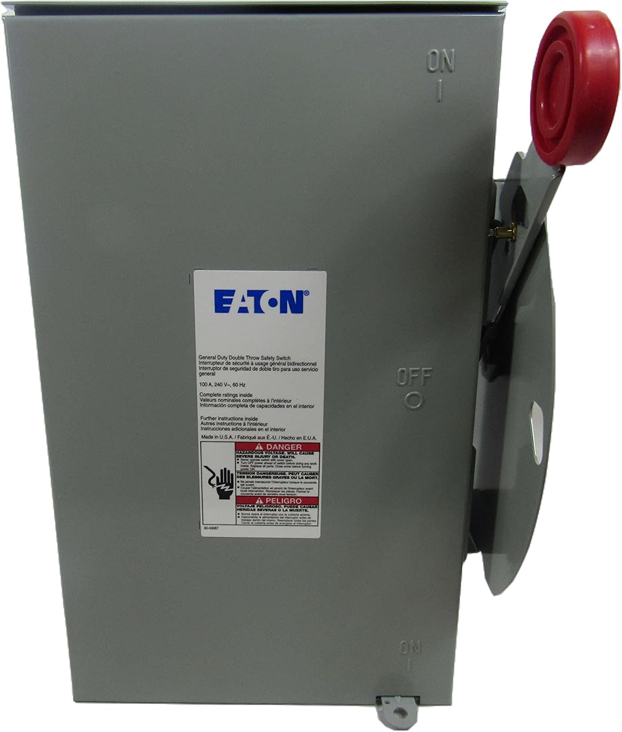 Eaton 100 Amp 120/240-Volt 24,000-Watt Non-Fused General-Duty Double-Throw Safety Switch