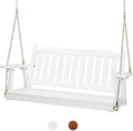 VINGLI Heavy Duty 880 LBS 4 FT Outdoor Porch Swing, Patio Hanging Swing Bench for Yard, White