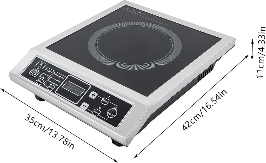 Professional Portable Induction Cooktop, Commercial Countertop Induction Burner, 3500W Induction Stove with Timer Function, 8 Temps from 176-518°F, Hot Plate for Home Kitchen RV
