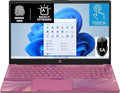 HP 15.6' HD Touchscreen Laptop with Fingerprint Reader, Intel Quad-Core N Processor, 4GB RAM, 128GB SSD Storage, Type-C, HDMI, Backlit Keyboard, SAM, W11 (15-fd - Renewed) Parent (Purple)