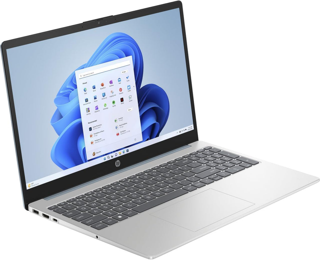 HP 15.6' HD Touchscreen Laptop with Fingerprint Reader, Intel Quad-Core N Processor, 4GB RAM, 128GB SSD Storage, Type-C, HDMI, Backlit Keyboard, SAM, W11 (15-fd - Renewed) Parent (Blue)