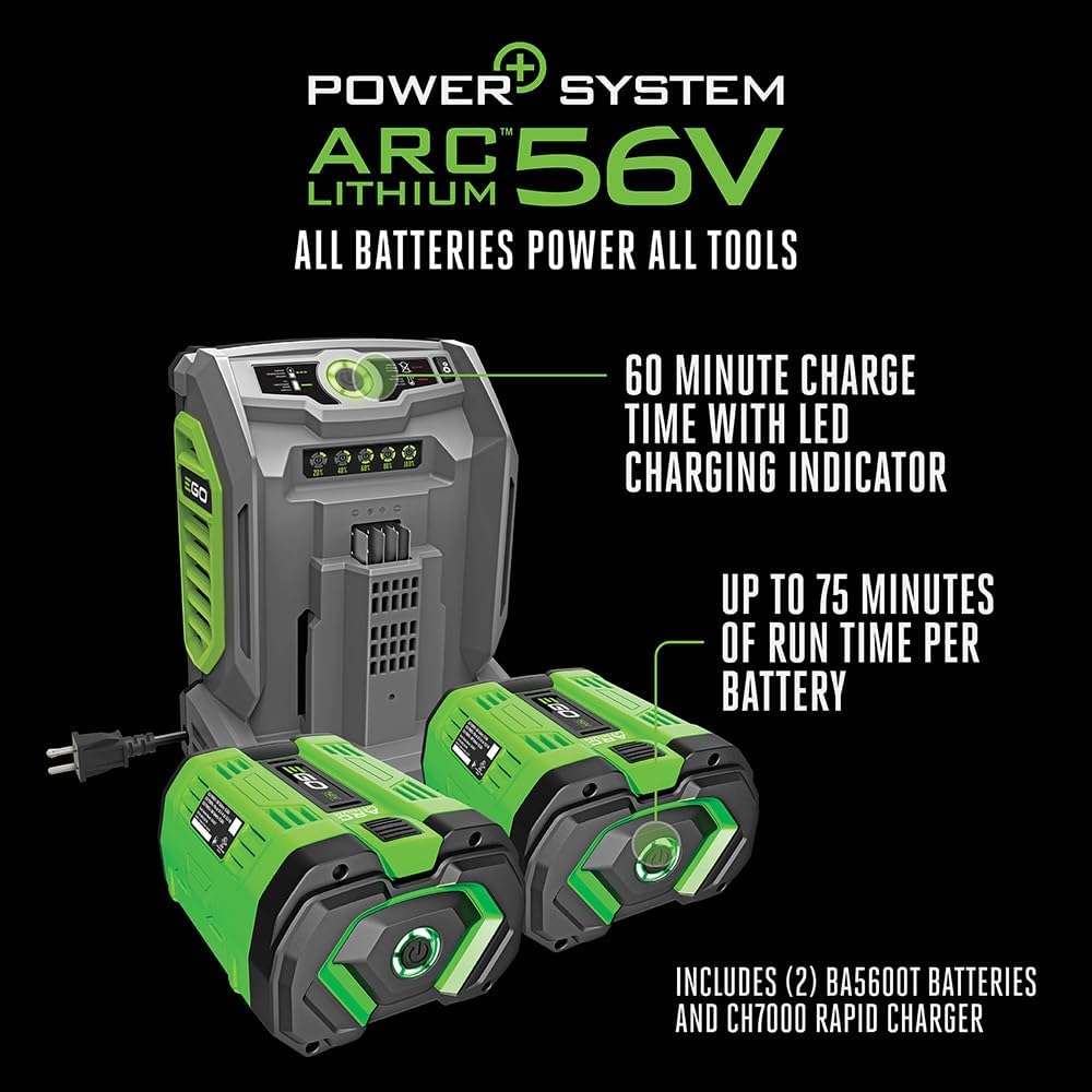 EGO Power+ Electric Lawn Mower, Self-Propelled Cordless with Select Cut, Includes (2) 56V 10.0Ah Batteries and 700W Turbo Charger - LM2156SP-2
