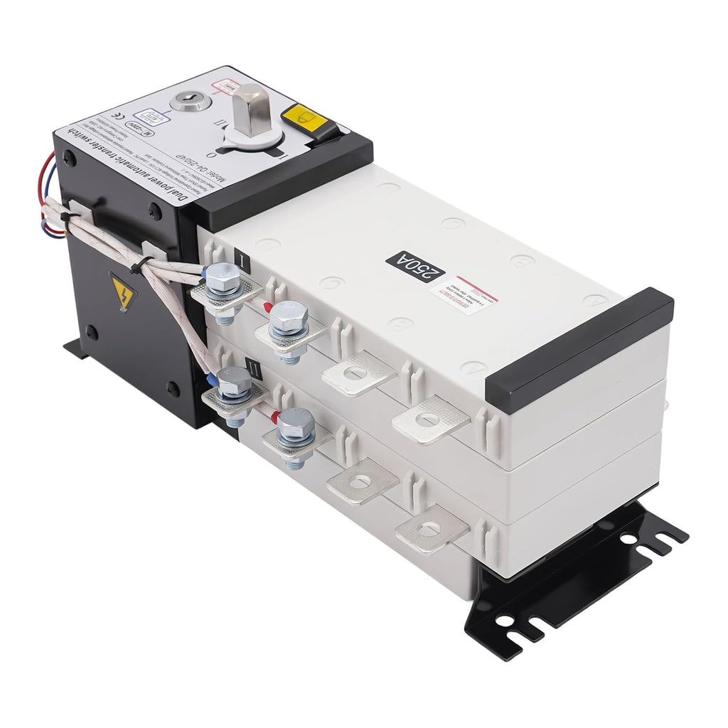 63A 110V Dual Power Automatic Transfer Switch Manual Transfer Switch 50/60Hz Din Rail Mounted Mini ATS 2/3/4P 63/32A for Hone Generator and Backup Power RV (4P 250A)